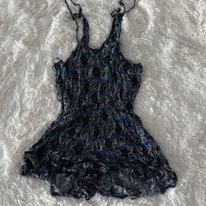 Hollister Blue and Black Jumpsuit